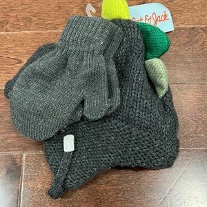 Cat and Jack boys toddler dinosaur hat and mittens.  Size 2T-5T.
